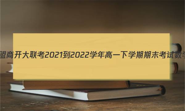 九师联盟 商开大联考2021-2022学年高一下学期期末考试数学答案