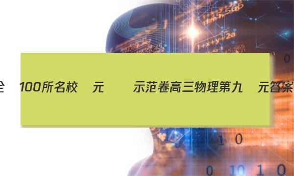 全國100所名校單元測試示范卷 高三 物理 第九單元答案-第1張圖片-全國100所名校答案網(wǎng)