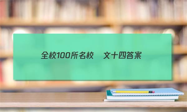 全校100所名校語文十四答案